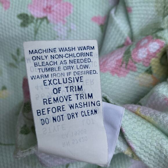 VTG 90s Hartstrings Dress Girls 4 Cap Sleeve Green Pastel Floral Easter Spring - Picture 9 of 9